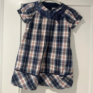 Plaid Navy and Red Kids Dress